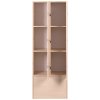 Dřevěná odkládací skříňka s úložnými boxy, 6 boxů, 1700 x 600 x 420 mm, cylindrický zámek, ořech