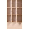 Dřevěná odkládací skříňka s úložnými boxy, 9 boxů, 1700 x 900 x 420 mm, cylindrický zámek, wenge