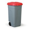 mobilni plastovy odpadkovy kos 100 l cervene viko 1158