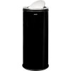 nerezovy odpadkovy kos 45 l s vykyvnym vikem lakovany cerny 12988