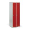 Kovová šatní skříňka ECONOMIC, demontovaná, červené dveře, otočný zámek