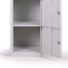 Šatní skříňka s úložnými boxy, 15 boxů, 1820 x 1140 x 500 mm, cylindrický zámek, modré dveře