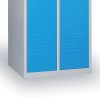 Kovová šatní skříňka Ekonomik, modré dveře, cylindrický zámek