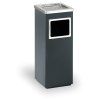 odpadkovy kos s popelnikem 240 x 240 x 600 mm cerna nerez 147095