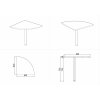 Spojovací stolek MIRELLI A+, 800 x 800 x 750 mm, bříza