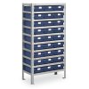 regal s plastovymi boxy max 1600 x 400 x 800 mm 27x box e 4357