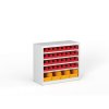 Regál s plastovými boxy BASIC  se zadní stěnou - 800 x 400 x 920 mm, 32x A, 4x C