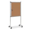 vnitrni vitrina na stojanu 720 x 980 mm korkova oboustranna s kolecky 6553