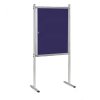 vnitrni vitrina na stojanu 720 x 980 mm textilni modra jednostranna 6554