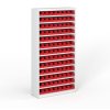 Regál s plastovými boxy BASIC se zadní stěnou - 1800 x 400 x 920 mm, 104x box A