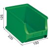 Plastové boxy PLUS 3, 150 x 235 x 125 mm, zelené, 24 ks