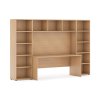 sestavy knihoven integro se stolem nizsi 2950 x 700 400 x 1923 mm buk 15406
