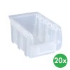 Plastový box COMPACT, 154 x 235 x 125 mm, 20 ks, průhledný