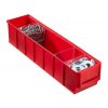 Plastový regálový box ShelfBox typ B - 91 x 400 x 81 mm, 16 ks, červený