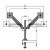 Držák monitorů za desku stolu 2x monitor