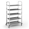 nerezovy policovy vozik 845 x 525 x 1550 mm 5 polic 109849