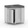 rohovy nerezovy stul se skrinkou 1000 x 600 x 850 mm 93947