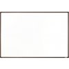 Bílá magnetická popisovací tabule s keramickým povrchem boardOK, 1800 x 1200 mm, hnědý rám