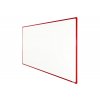Bílá magnetická popisovací tabule s keramickým povrchem boardOK, 2000 x 1200 mm, červený rám