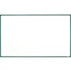 Bílá magnetická popisovací tabule s keramickým povrchem boardOK, 2000 x 1200 mm, zelený rám