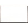 Bílá magnetická popisovací tabule s keramickým povrchem boardOK, 2000 x 1200 mm, hnědý rám