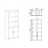 skrin policova 2 dverova mirelli 800 x 400 x 1800 mm bila 67007
