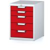 dilensky zasuvkovy box na naradi mechanic 5 zasuvek 480 x 600 x 662 mm cervene dvere 18066