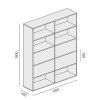 siroky kancelarsky policovy regal layers 4 boxy 1582 x 400 x 1905 mm dub prirodni dub moreny 44284