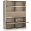 siroky kancelarsky policovy regal layers 4 boxy 1582 x 400 x 1905 mm dub prirodni dub moreny 22069