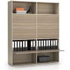 siroky kancelarsky policovy regal layers 6 boxu 1582 x 400 x 1905 mm dub prirodni dub moreny 22083