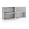 kancelarsky policovy regal layers dlouhy 2 boxy 1582 x 400 x 777 mm bila seda 22119