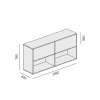 kancelarsky policovy regal layers dlouhy 2 boxy 1582 x 400 x 777 mm bila seda 44296
