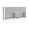 kancelarsky policovy regal layers dlouhy 2 boxy 1582 x 400 x 777 mm bila seda 22120