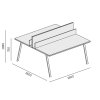 kancelarsky psaci stul double layers s prepazkami bila 44352