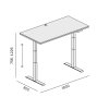 vyskove nastavitelny stul single layers 160x80 cm 2 motory bila seda 98702