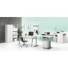 vyskove nastavitelny stul single layers 160x80 cm 2 motory s prepazkami bila 22521