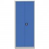 Víceúčelová kovová skříň, 4 police, 1950 x 800 x 500 mm, modré dveře