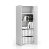 vysoka kancelarska skrin 2 dverova segment 4 police 840 x 370 x 1880 mm bila 24023