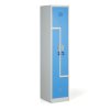 kovova satni skrinka z 2 oddily 1920 x 400 x 500 mm demont cylindricky zamek modre dvere 111249