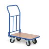 plosinovy vozik s vyplni a sklopnym madlem plosina 450x700 mm nosnost 200 kg kola 125 mm s cernou pryzi 67057