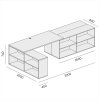 Kancelářský psací stůl s úložným prostorem BLOCK B02, dub přírodní/grafit