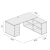 Kancelářský psací stůl s úložným prostorem BLOCK B04, dub přírodní/grafit