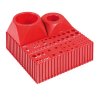 Plastový box na nářadí s válcovou stopkou D10, modul 5x5, 4 dutiny, červená