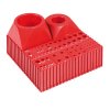 Plastový box na nářadí s válcovou stopkou D18, modul 5x5, 2 dutiny, červená