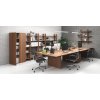 Kancelářský regál vysoký krátký SOLID, 1250 x 400 x 1825 mm, ořech
