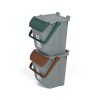 Plastový odpadkový koš na třídění odpadu ECOLOGY, 25 l, šedá/hnědá