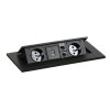 Zásuvkový box TYP II - výklopný, 2x zásuvka, USB-A + USB-C, 2x RJ45 port, černá