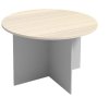 Jednací stůl s kulatou deskou PRIMO GRAY, průměr 120 cm, šedá/bříza