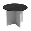 Jednací stůl s kulatou deskou PRIMO GRAY, průměr 100 cm, šedá/wenge