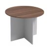 Jednací stůl s kulatou deskou PRIMO GRAY, průměr 100 cm, šedá/ořech